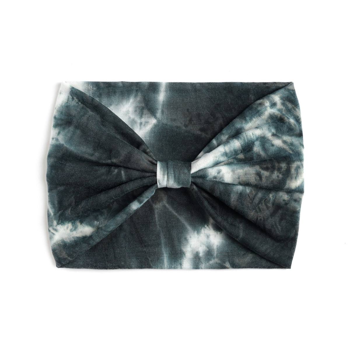 Black XFyt super soft wide Tie Dye sweat workout gym hairband for women and girls