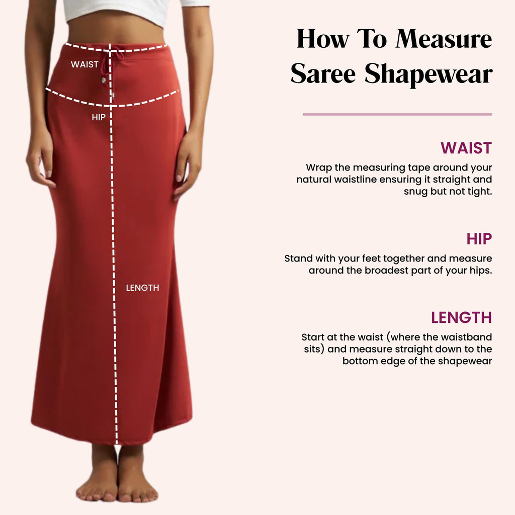 Munns & Mars Saree Shapewear Polyester Fish Cut - BrickRed