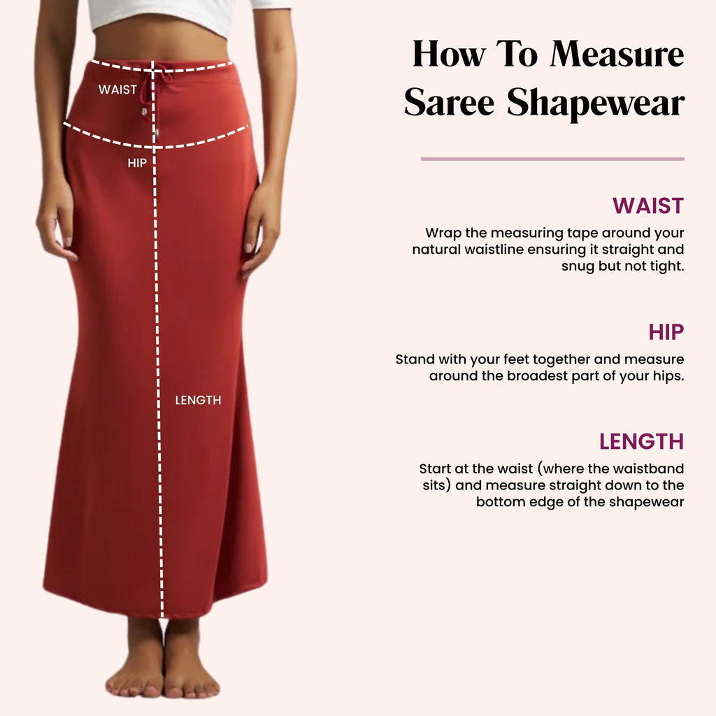 Munns & Mars Saree Shapewear Polyester Fish Cut - BrickRed