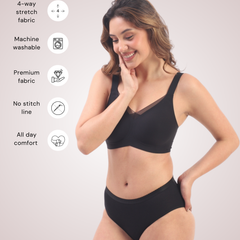 Everyday Black Duo- Bello & Vera Black Seamless Wirefree Bras