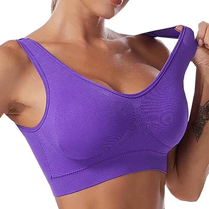 Pack Of 2 Womens Fashion Sports Bra | Seamless, Padded, Non-Wired Gym & Yoga Bra | High Support, Comfortable Everyday Bralette