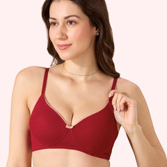 Miley Lace Trim Bra –  Wire-Free Comfort. Power Net, Super Soft Cups & Breathable Mesh Wings