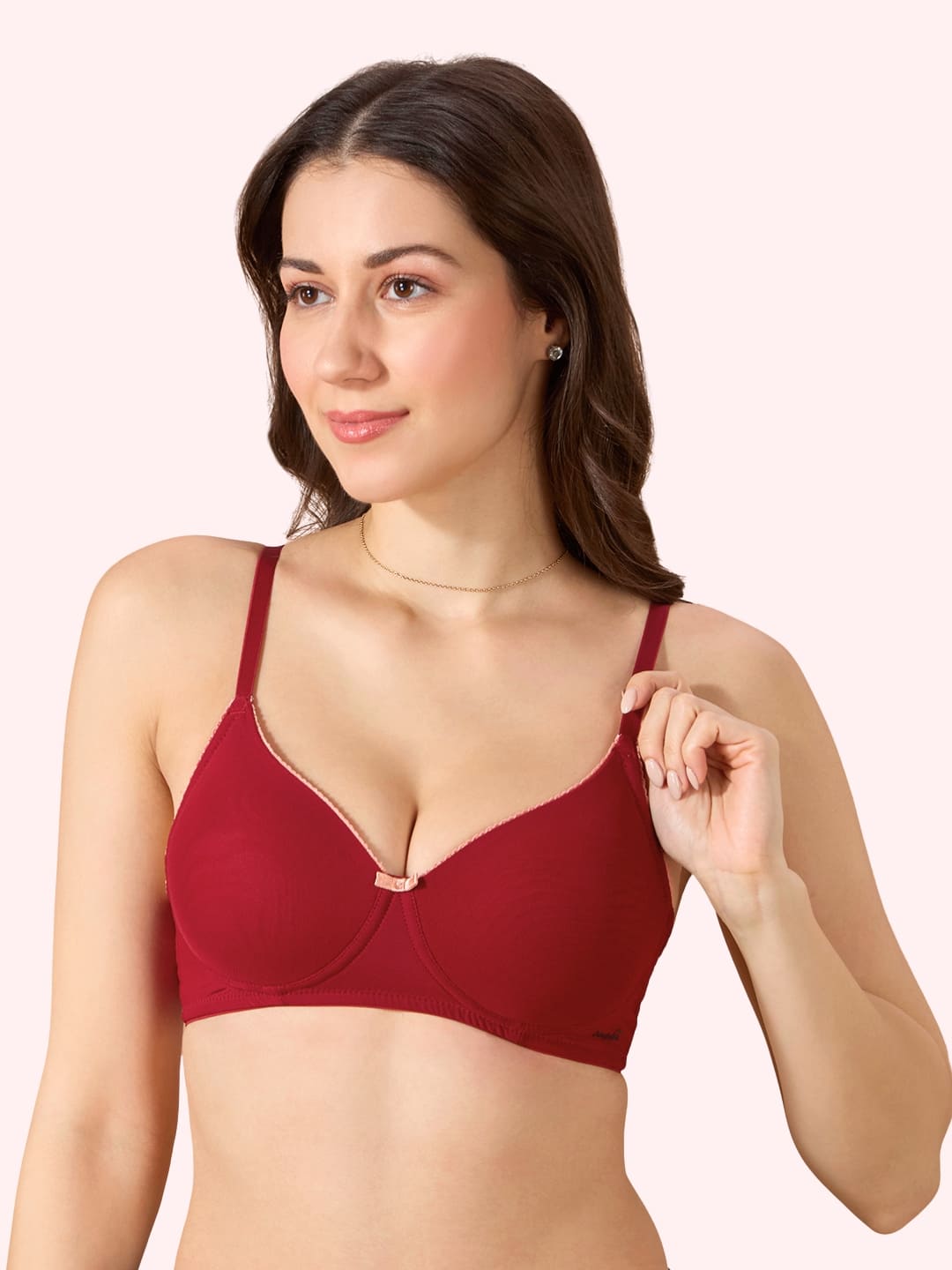 Miley Lace Trim Bra –  Wire-Free Comfort. Power Net, Super Soft Cups & Breathable Mesh Wings
