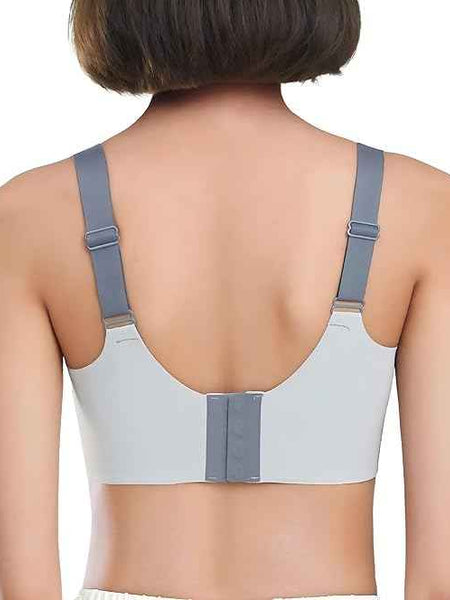 Plus Size Grey Padded Light Support Wireless Bra, Seamless Soft Bralette, for Sleep, Yoga and Everyday