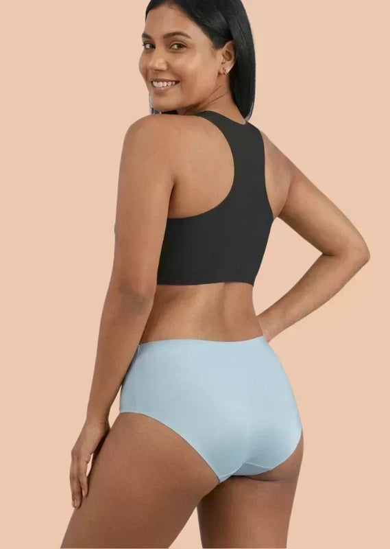 Blue Mid-waist Seamless Underwear