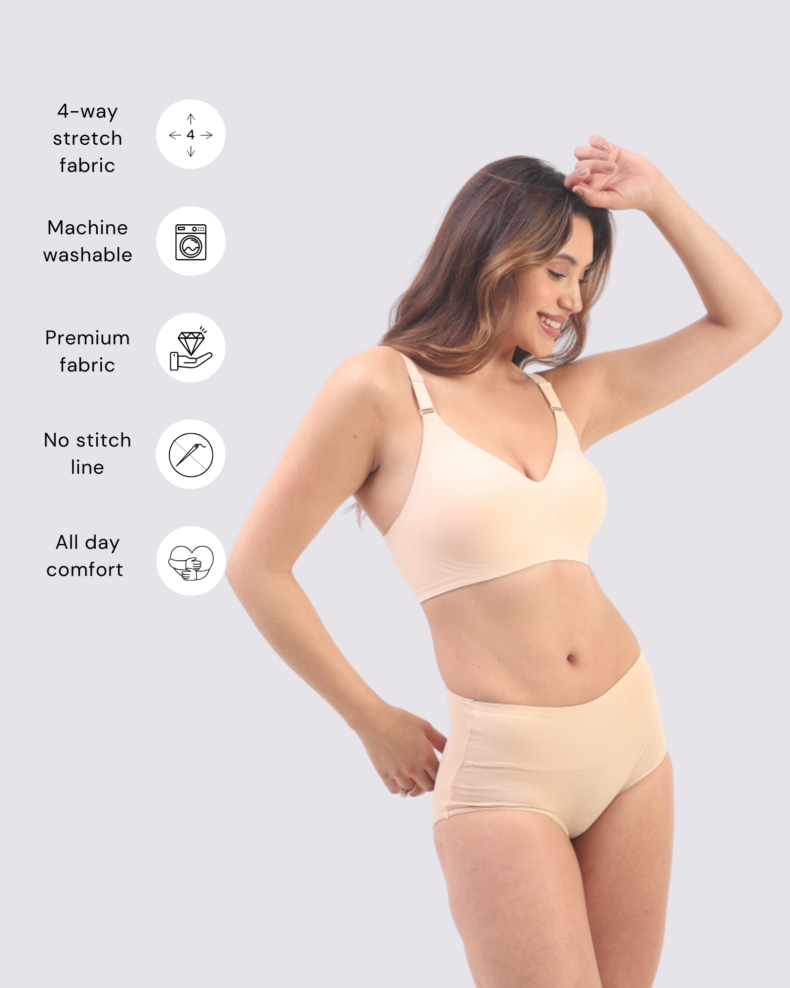Everyday Neutrals Bundle - Vera & Luna Beige Seamless Wirefree Bras