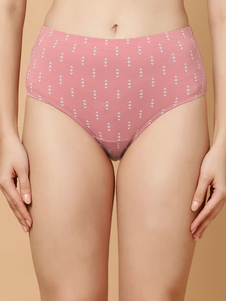 Tummy-Smoothing Printed High Waist Cotton Briefs – Pack of 3
