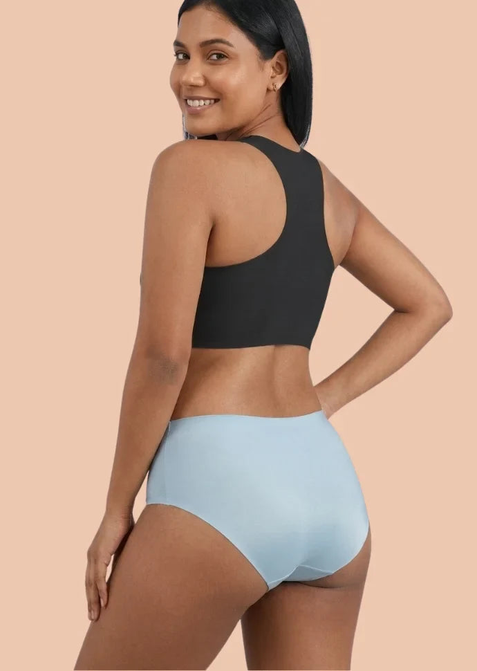 3 Pack - Blue Mid-waist Seamless Underwear