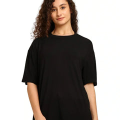 Women Black Oversized Bamboo T-Shirt – Soft, Breathable & Sustainable