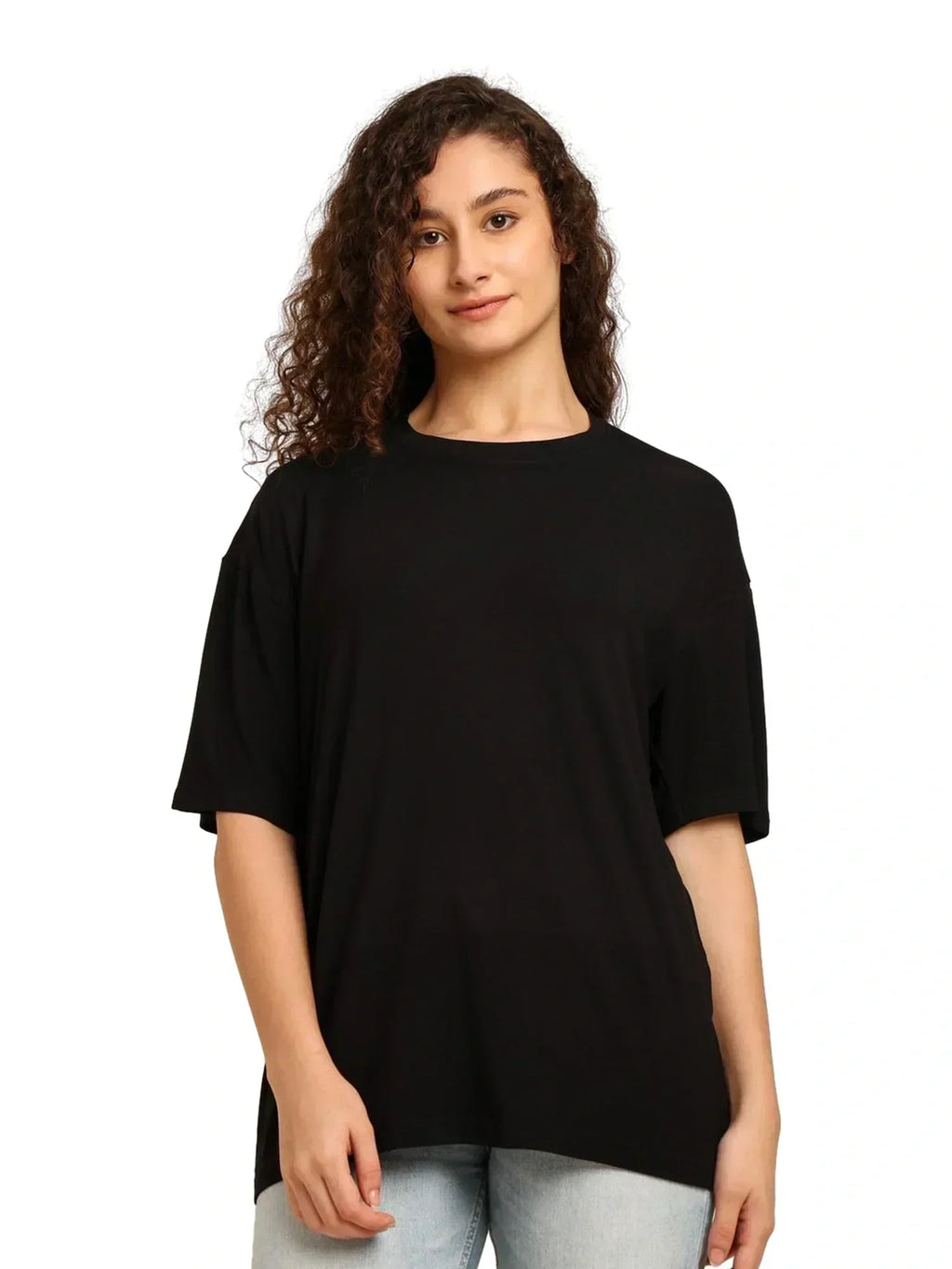 Women Black Oversized Bamboo T-Shirt – Soft, Breathable & Sustainable