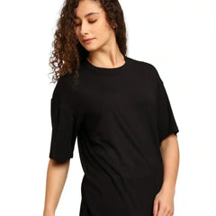 Women Black Oversized Bamboo T-Shirt – Soft, Breathable & Sustainable