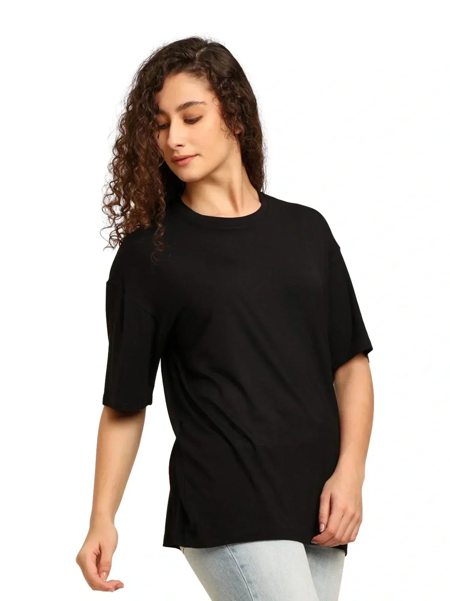 Women Black Oversized Bamboo T-Shirt – Soft, Breathable & Sustainable