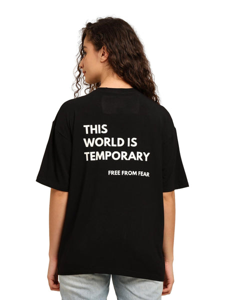 Women Black Oversized Bamboo T-Shirt – Soft, Breathable & Sustainable