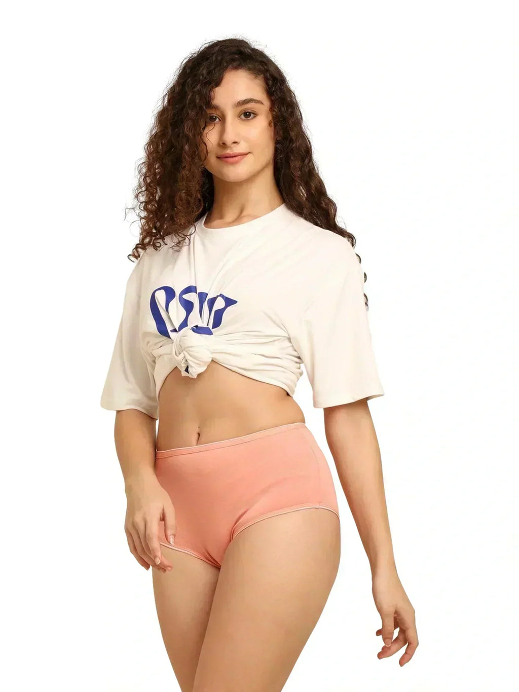 Bamboo Fabric Women's Hipster Panty | Peach and Black | Set of 2