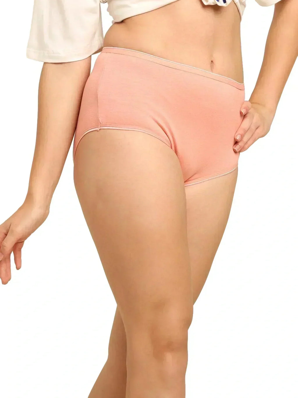 Bamboo Fabric Women's Hipster Panty | Peach and Black | Set of 2
