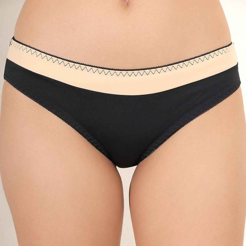 Brachy Women Colorblocked Padded Wired Push Up Bra with Sexy Seamless Panty Lingerie Set
