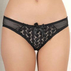 Brachy Women Black Halter Neck Padded Underwired Bra With Lace Mid Waist Pantie Lingerie Set