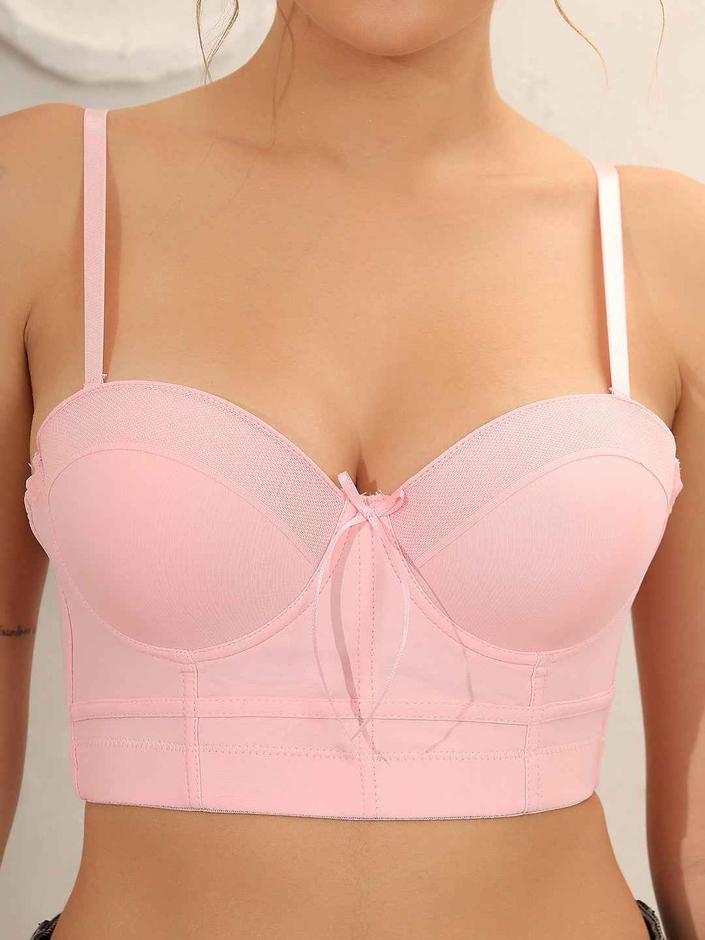 Brachy Women's Pink Underwired Lightly Padded Bralette Multiway Bra