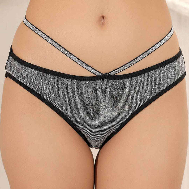 Brachy Women Luxury Sexy Sparkly Crystal Diamond Club Bra and Mid Waist Shiny Panty Lingerie Set