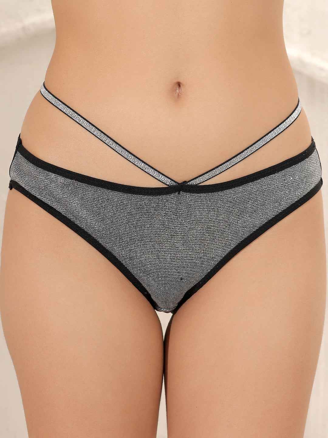 Brachy Women Luxury Sexy Sparkly Crystal Diamond Club Bra and Mid Waist Shiny Panty Lingerie Set