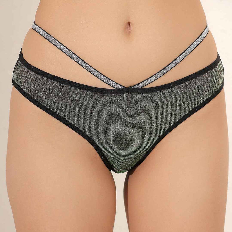 Brachy Women for Honeymoon Sexy Sparkly Crystal Diamond Club Bra and Mid Waist Shiny Panty Lingerie Set