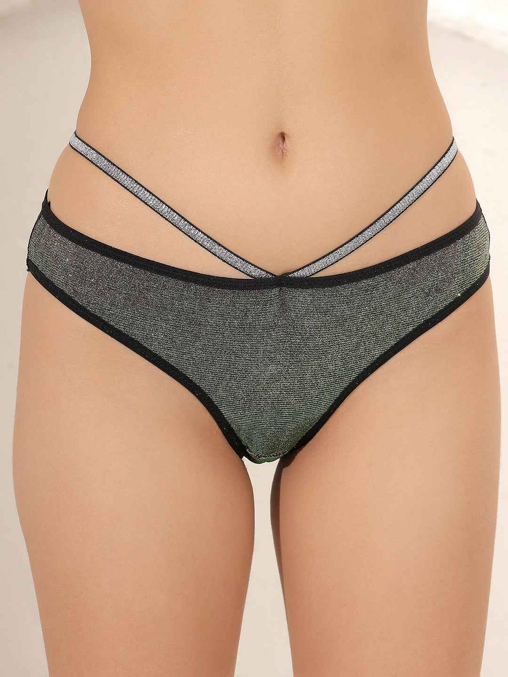 Brachy Women for Honeymoon Sexy Sparkly Crystal Diamond Club Bra and Mid Waist Shiny Panty Lingerie Set