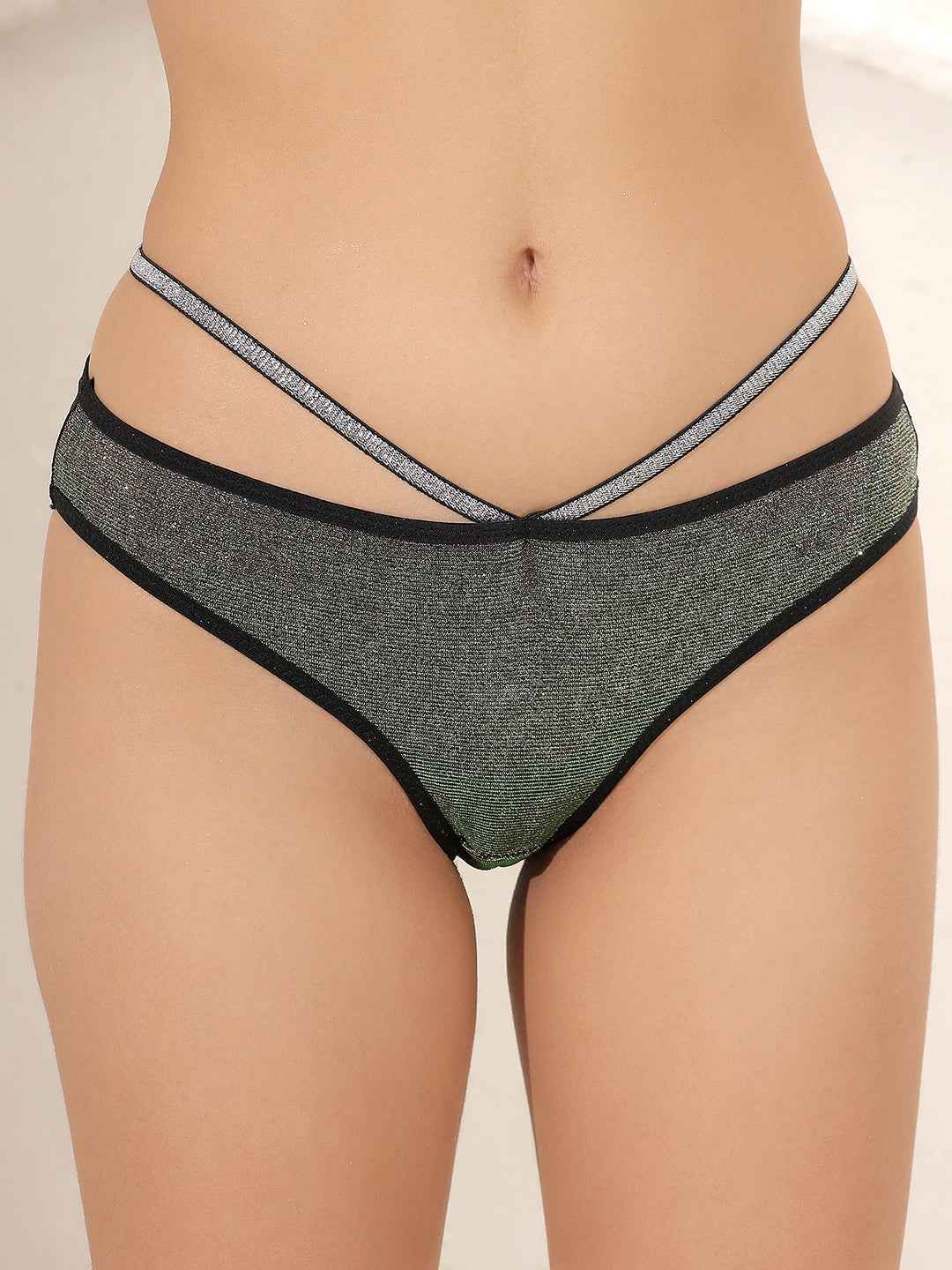 Brachy Women for Honeymoon Sexy Sparkly Crystal Diamond Club Bra and Mid Waist Shiny Panty Lingerie Set