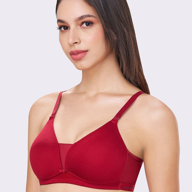 PIXIE | Seamless Cotton Comfort – Triangle Cup, Padded, Non-Wired T-Shirt Bra
