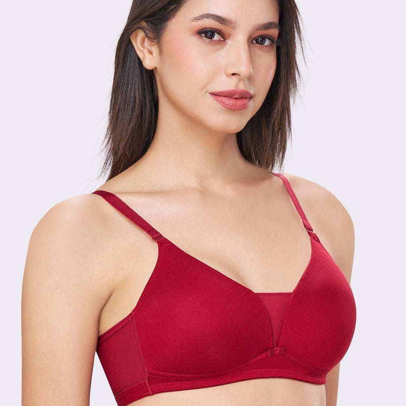 PIXIE | Seamless Cotton Comfort – Triangle Cup, Padded, Non-Wired T-Shirt Bra
