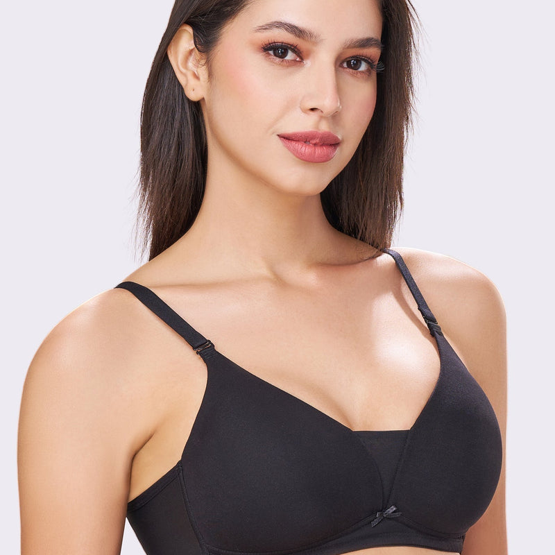 PIXIE | Seamless Cotton Comfort – Triangle Cup, Padded, Non-Wired T-Shirt Bra