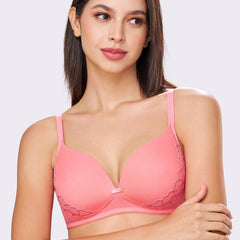 FELICITY | Lace Trim Everyday Seamless Lift – Lightly Padded, Non-Wired T-Shirt Bra