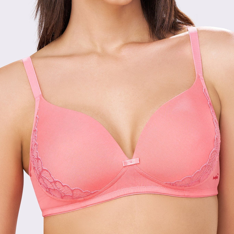 FELICITY | Lace Trim Everyday Seamless Lift – Lightly Padded, Non-Wired T-Shirt Bra