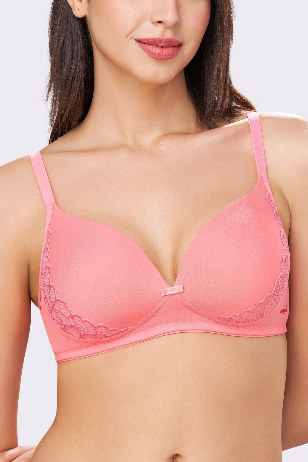 FELICITY | Lace Trim Everyday Seamless Lift – Lightly Padded, Non-Wired T-Shirt Bra