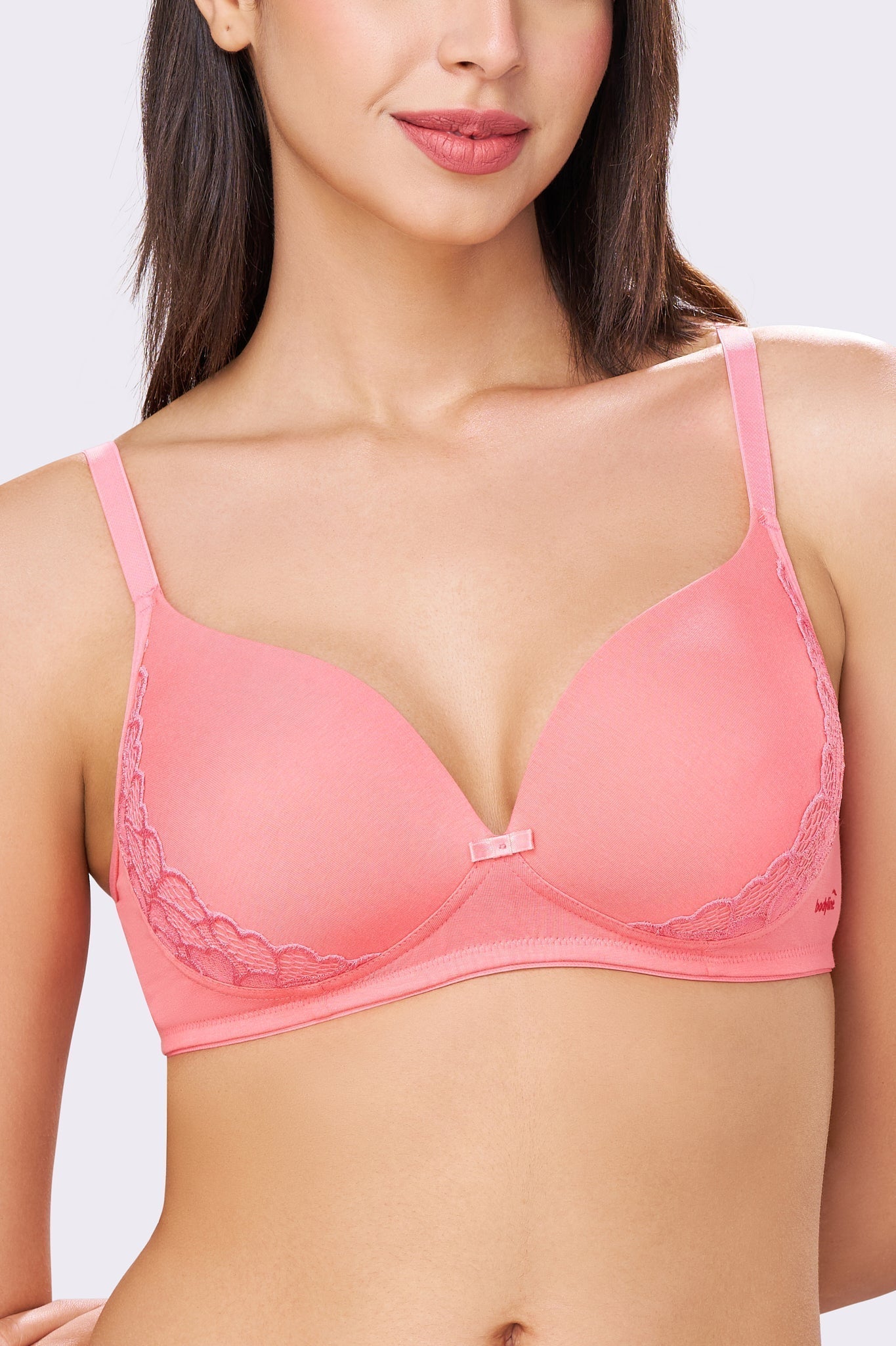 FELICITY | Lace Trim Everyday Seamless Lift – Lightly Padded, Non-Wired T-Shirt Bra