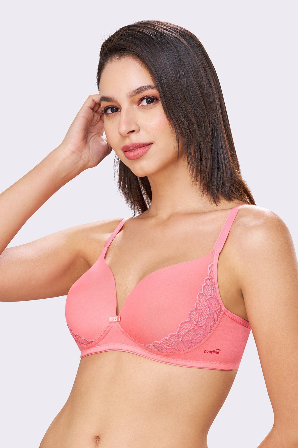 FELICITY | Lace Trim Everyday Seamless Lift – Lightly Padded, Non-Wired T-Shirt Bra