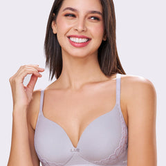 FELICITY | Lace Trim Everyday Seamless Lift – Lightly Padded, Non-Wired T-Shirt Bra