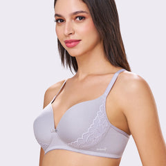 FELICITY | Lace Trim Everyday Seamless Lift – Lightly Padded, Non-Wired T-Shirt Bra