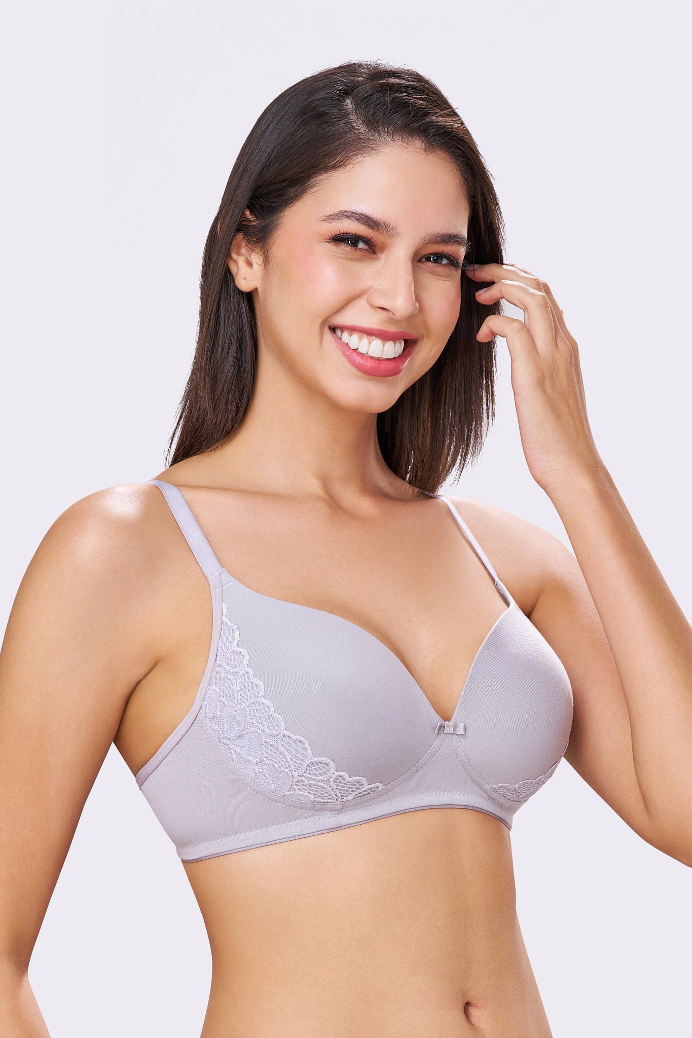 FELICITY | Lace Trim Everyday Seamless Lift – Lightly Padded, Non-Wired T-Shirt Bra