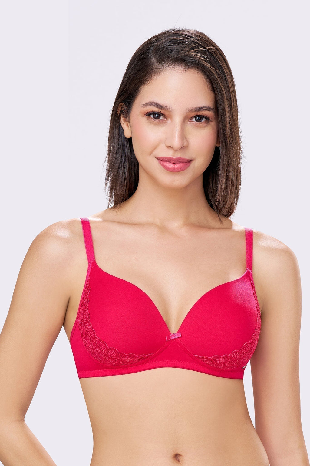 FELICITY | Lace Trim Everyday Seamless Lift – Lightly Padded, Non-Wired T-Shirt Bra