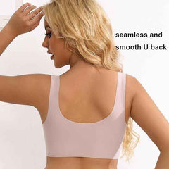 Pullover Wireless Bras for Women, Seamless Full Coverage U Neck No wire T-Shirt Bra