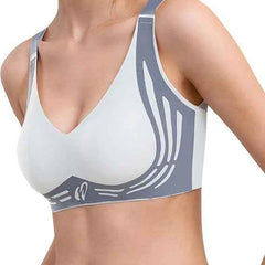 Plus Size Grey Padded Light Support Wireless Bra, Seamless Soft Bralette, for Sleep, Yoga and Everyday