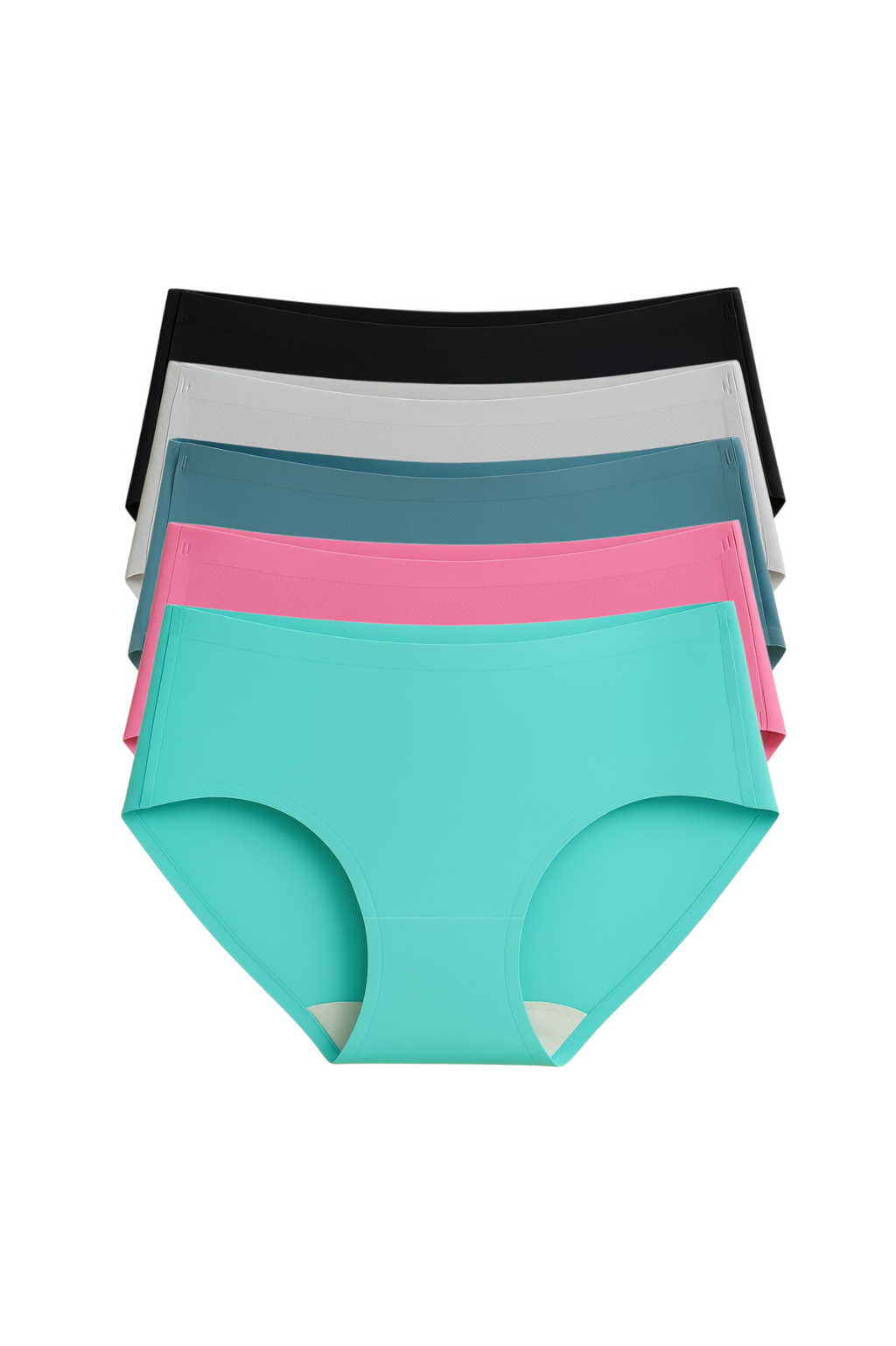 Seamless Bonded Hipster Panty - Black, Lily Mongolia, Grey Turquoise & Mauve