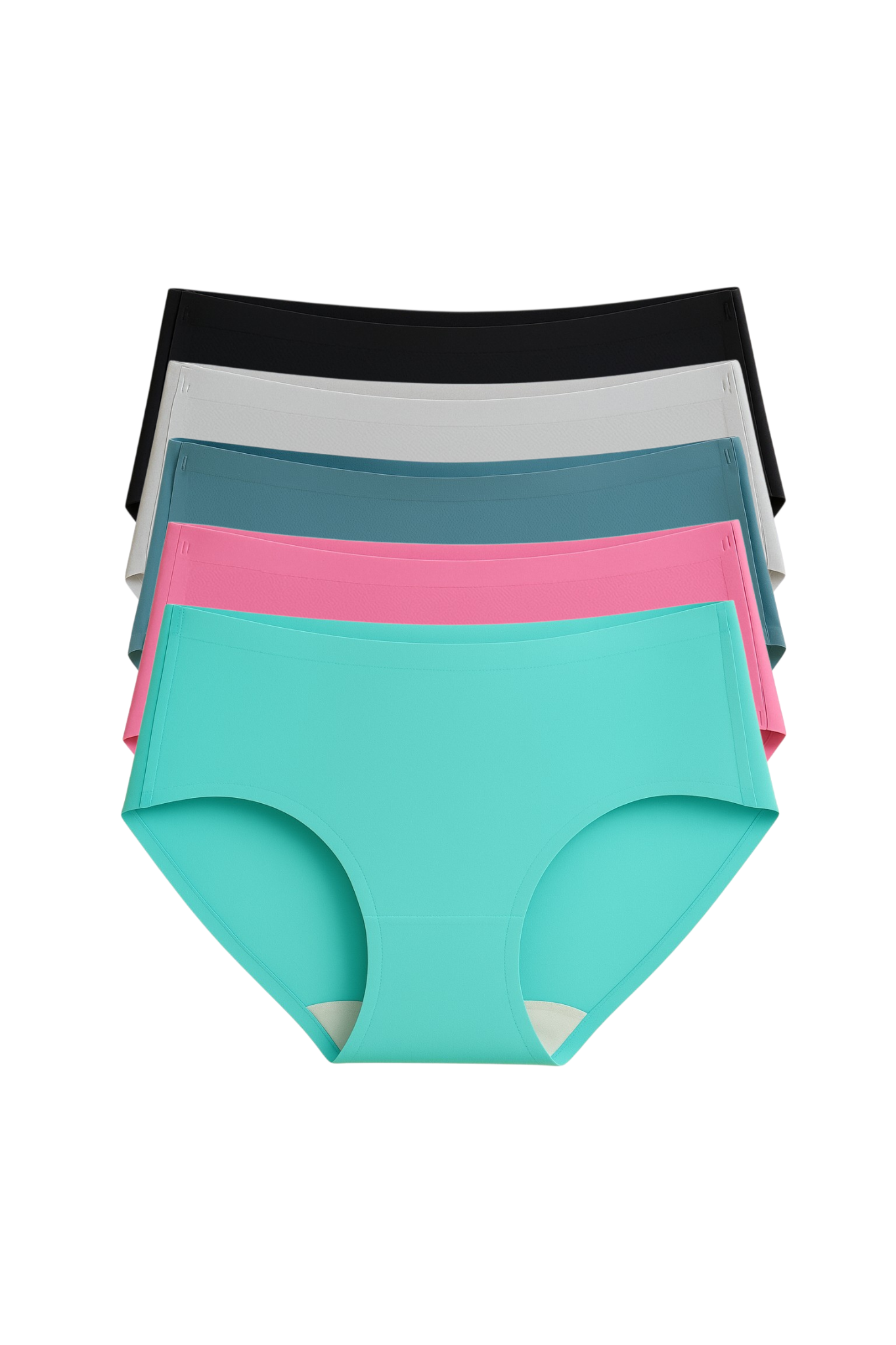 Seamless Bonded Hipster Panty - Black, Lily Mongolia, Grey Turquoise & Mauve