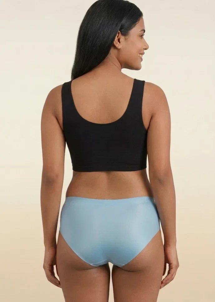 2 Pack - Blue Mid-waist Seamless Underwear