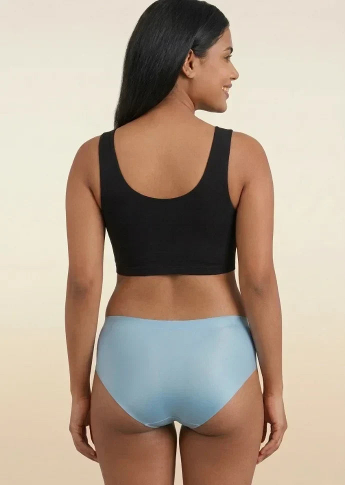 Blue Mid-waist Seamless Underwear