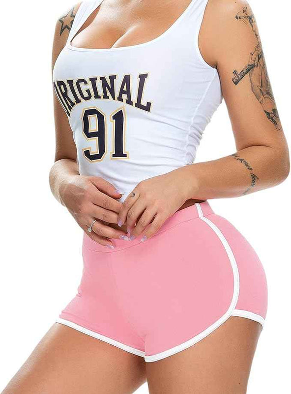 Brachy Women's Trendy and Sexy Cotton Spandex solid mid-rise regular shorts, drawstring closure.