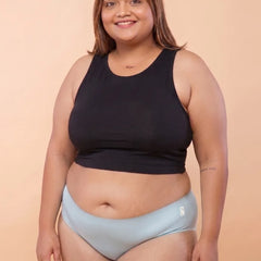 3 Pack - Blue Mid-waist Seamless Underwear