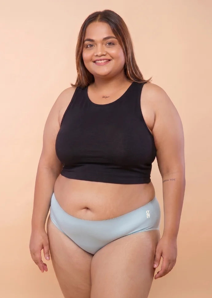 2 Pack - Blue Mid-waist Seamless Underwear