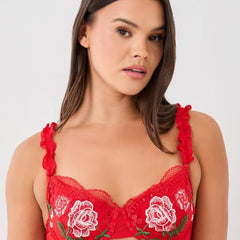 Brachy Women Honeymoon Babydoll Lingerie Sexy Underwire Hot Red Dress.