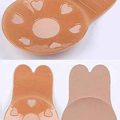 Brachy Beige Sticky Adhesive Silicone Invisible Push Up Backless Strapless Nipple Cover Bra